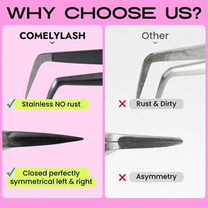 Pinzas de Acero Inoxidable No Magnéticas para Extensión de Pestañas, Precisión Antiestática, Punta Dentada Suave, 8-20 mm, Alta Calidad y Durabilidad - Product Image 4