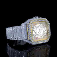Montre Moissanite Diamant Or et Or Rose de Qualité Exceptionnelle, Sertie de Pierres, Idéale pour les Boutiques de Mode, Cadeaux et Revente, Disponible à la Vente