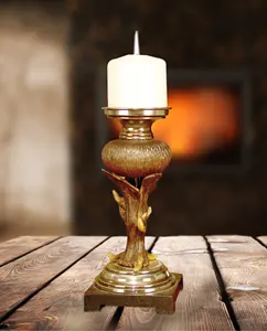 Porte-bougie en métal fait main de luxe, décoration de Noël pour la maison, design moderne, qualité supérieure - Product Image 1