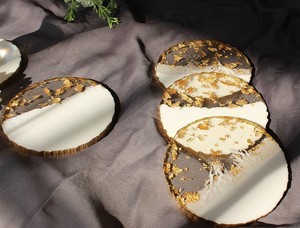Juego de Posavasos Cuadrados Decorativos de Resina y Madera, Hechos a Mano, Modernos, Resistentes al Calor, Impermeables, para Mesa de Comedor, Hogar y Oficina - Product Image 6