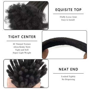 Estensioni Dreadlocks Colore Naturale 8-24 Pollici 100% <span class=keywords><strong>Capelli</strong></span> Umani <span class=keywords><strong>Veri</strong></span> - Product Image 4