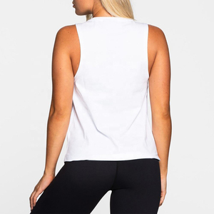 เสื้อกล้ามออกกำลังกายผู้หญิง OEM Plus Size เซ็กซี่ ไร้แขน ผ้าเจอร์ซีย์คอตตอน ระบายอากาศดี แห้งเร็ว เหมาะสำหรับเล่นโยคะ ดีไซน์แบบคอร์เซ็ท - Product Image 1