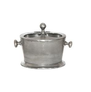 Seau à glace en métal argenté au design antique avec poignée, accessoires pour hôtels et bars, seau à glace en métal fait main, refroidisseur à vin - Product Image 2