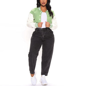 Women's Varsity <b>Jacket</b> Cotton Wool Eco-Friendly Breathable Quick Dry Windproof Casual <b>Long</b> Sleeve High Quality Made Pakistan - Product Image 2