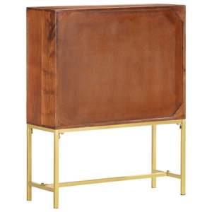 Buffet en bois d'acacia massif brun et doré 31,5 x 11,8 x 39,4 po - Product Image 4