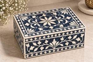 Elegant Handmade Eco-Friendly Engraved Rectangle Resin Inlay Jewelry <b>Box</b> Decorative <b>Jewellery</b> Holder for <b>Rings</b> Earrings Necklace - Product Image 3