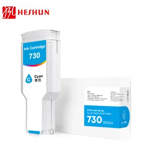 Heshun ตลับหมึก730ที่รองรับสีพรีเมี่ยมสำหรับ HP 730ใช้ได้กับ T1600 HP Designjet/1700/2600 SD Pro Series