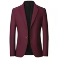 Personalización de Telas, Tallas Personalizadas, Venta Caliente, Blazer Casual de Negocios para Hombre de Alta Calidad, Chaqueta de Traje Ajustada de Un Solo Pecho, de Lana Peinada - Product Image 5