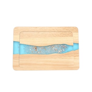 กระดานชีสสวยงามดีไซน์อีพ็อกซี่เรซิ่นไม้พร้อมที่จับโลหะโฮมบาร์ไม้ไผ่ตัดไม้ผักและตัดชีส - Product Image 1