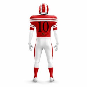 Ensemble d'uniformes de football américain rayés personnalisés pour hommes, maillot en mesh sublimé, pantalon rembourré, équipement sportif d'équipe, kit de jeu, vente OEM - Product Image 4