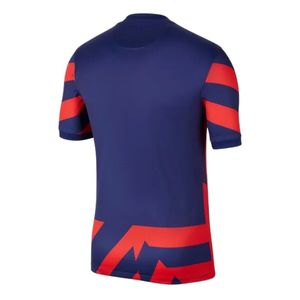เสื้อฟุตบอลผู้ชายสีน้ำเงินกรมท่าลายกราฟิกสีแดงแบบซับลิเมชั่น แขนสั้น ผ้าโพลีเอสเตอร์ ชุดฟุตบอลสำหรับฝึกซ้อม เสื้อผ้ากีฬา - Product Image 2
