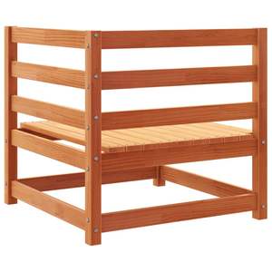 Juego de sofás modulares de jardín de 5 piezas, madera de pino maciza color marrón encerado, muebles de exterior elegantes y duraderos - Product Image 6