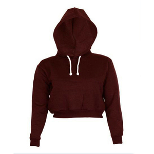 Haut court à capuche personnalisé pour femme, 100 % coton, décontracté, oversize, écologique, respirant, avec poches, pour l'automne - Product Image 3