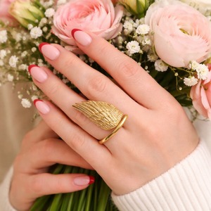 Anillo de latón con alas de ángel estilo bohemio para mujer, joyería de moda - Product Image 3