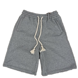 Shorts Bermuda en Coton Gris pour Homme, Taille Mi-Haute, Cordon de Serrage, Poches Décontractées, Respirant, Tricoté, Couleur Unie - Product Image 3