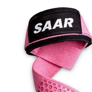 Correas de Levantamiento Profesionales SAAR INDUSTRIES, Color Rosa, Antideslizantes, con Agarre de Silicona en Forma de Panal, Acolchadas de Neopreno, Ajustables para Levantamiento de Pesas - Product Image 4