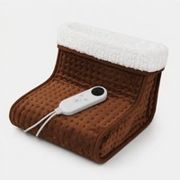 Coussin chauffant en flanelle Sherpa OEM/ODM avec contrôleur LED détachable, 3 niveaux de chaleur réglables et minuterie