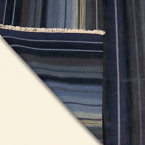 Alfombra Azul Marino Anudada a Mano Midnight Tide Strata, Alfombra Moderna con Rayas Horizontales para Sala de Estar, Dormitorio e Interiores de Hotel - Product Image 5