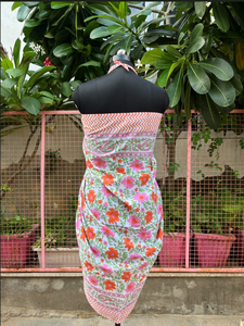 Traje de Baño Enterizo para Mujer con Estampado Floral, Cuello Halter, Asimétrico, Drapeado, Elástico, de Poliéster, para Playa - Product Image 5