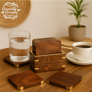 Premium Modern Wooden Handmade Tea Coaster Dining Table Decor Accessories Coaster <b>Set</b> for Hot Pots Durable Long Lasting - Product Image 4