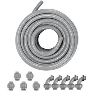 Tubo Flessibile Elettrico in PVC da 1/2 Pollice, 30 Metri, Non Metallico, 5 Sezioni Diritte e 5 Angolari a 90 Gradi, Diametro Esterno 3/4 Pollici - Product Image 1