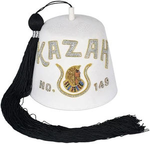 Gorro Masónico Personalizado Color Borgoña 100% Lana Diseño Ararat con Pedrería para Exteriores Casual Regalia Masónica - Product Image 3