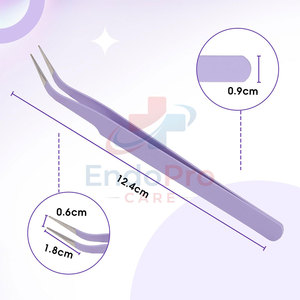 Pinzas de extensión de pestañas de calidad profesional para expertos, pinzas de extensión con agarre suave. - Product Image 3