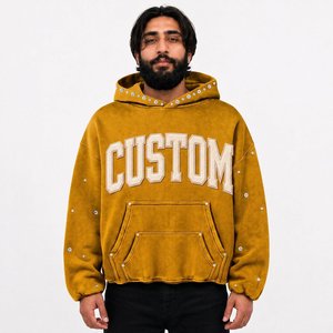Fabricante de Sudaderas Personalizadas para Hombre, Sudadera con Estampado Puff, Felpa Gruesa, Talla Grande, Suministro para Compradores Minoristas de EE. UU. - Product Image 3
