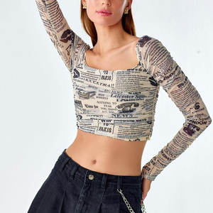 Camisetas cortas estampadas de moda para mujer, nueva venta en línea, mejor material, camisetas cortas ligeras para mujer - Product Image 3