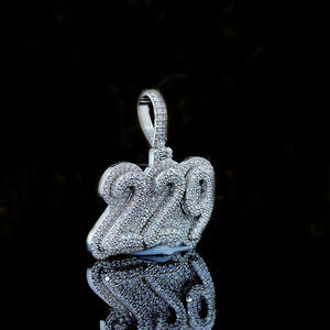 จี้เพชรโมอิสซาไนต์แบบกำหนดเอง ชุบโรเดียม เงินแท้ 925  จี้ฮิปฮอป ของขวัญสำหรับผู้ชายหรือแฟนหนุ่ม - Product Image 2