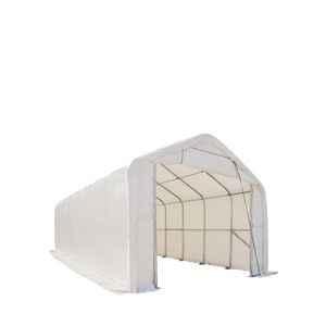 15FT X 35FT Single RV/Motorhome Storage Shelter 17 oz <b>PVC</b> Fabric Cover Front <b>Roll</b> Door Enclosed Rear Wall 3 Layer Galvanized St" - Product Image 3