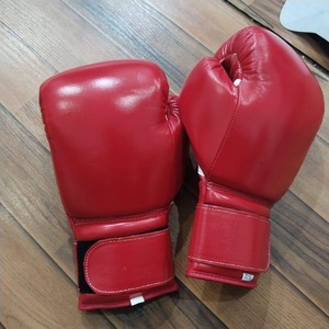 OEM Latest Model Professional Boxing Sparring <b>Gloves</b> Red Genuine Leather Lightweight Non-Slip Hand Grips Customizable Name - Product Image 3
