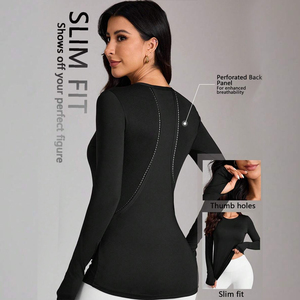Womens Athletic Compression <b>Tops</b> With Custom Printing Workout Shirts Manufacturer Pakistan OEM Export Worldwide Supply - Product Image 4