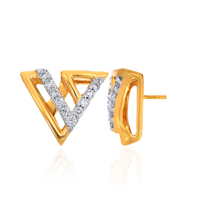 Pendientes de Diamantes Minimalistas Vertex Chic, Corte Triangular, Color G Natural, Oro Amarillo, Unisex, para Uso Diario - Product Image 3