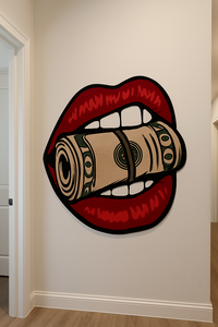 custom Modern Hand-Tufted Wool Irregular Shape Abstract red lips design Rug Luxury Custom Area <b>Carpet</b> Rug for Living Room - Product Image 1