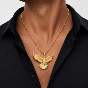 จี้รูปนกอินทรีฮิปฮอปแบบกำหนดเอง ชุบทอง ดีไซน์เรียบหรู - Product Image 6