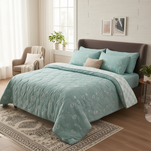 1750 GM Ultrasonic Comforter <b>Bedding</b> Quilt <b>Set</b> Soft Polyester Striped Washable Bohemian for King Queen Bedrooms for Home Hotel - Product Image 3