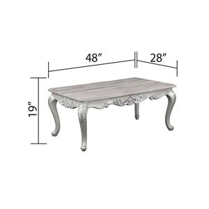 Table basse en bois style traditionnel Melrose finition argentée - Product Image 4