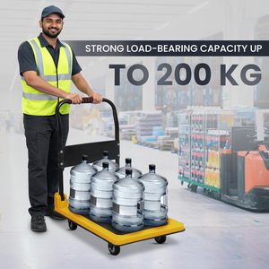 Material Handling Platform Cart 200 Kg | Foldable Metal <b>Trolley</b> with Cushioned Grip for Warehouse & Office - Product Image 5