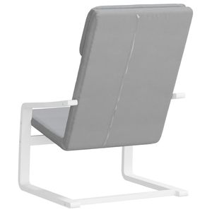 Sedia da soggiorno in tessuto grigio chiaro per il relax - Product Image 6