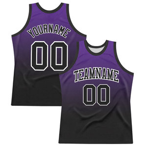 Maillot de basket personnalisé violet et noir dégradé, débardeur sans manches en mesh, impression du nom et du numéro de l'équipe - Product Image 1