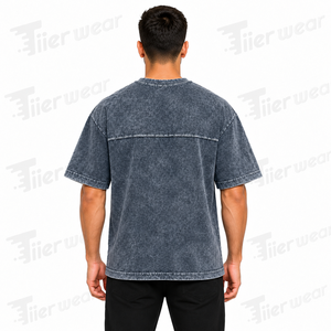 Tiierwear Men's Oversized Acid Washed <b>Black</b> T <b>Shirt</b> Short Sleeve Streetwear Graphic Breathable acid wash t <b>shirts</b> for men - Product Image 4