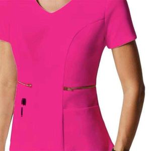 Medical Scrubs Uniform Set Women Hospital Use Polyester Fabric Needle Detection Seamless Fusing Nursing Workwear Suits ODM - Product Image 4