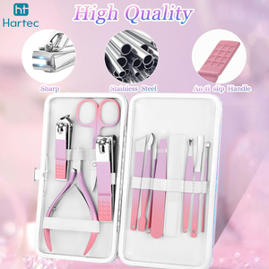 Lot de 10 kits de manucure et pédicure professionnels en acier inoxydable, texture mate, pour soins des ongles et ciseaux de toilettage – Vente en gros - Product Image 3