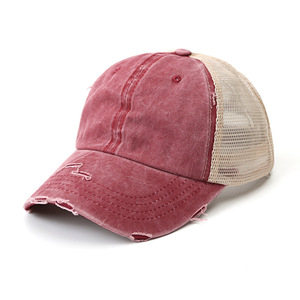 Custom Embroidery Logo Trucker Caps Distressed Washed Mesh Trucker Caps Worn Out Vintage 6 Panel Blank Trucker Caps - Product Image 4