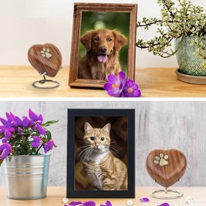 Sophisticated Wooden Heart Cremation Memorial <b>Keepsake</b> Urn <b>Ash</b> Holder Featuring Durable Premium Natural Wood Texture - Product Image 5