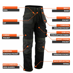 Custom Cargo <b>Work</b> Pants Mens Heavy Duty Utility <b>Trousers</b> Multi Pocket Workwear Custom Logo Industrial Safety Apparel - Product Image 4