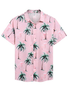 เสื้อเชิ้ตฮาวายแขนสั้นลายดอกไม้เขตร้อนสำหรับผู้ชาย สไตล์ลำลองชายหาด ติดกระดุม สีสันสดใส เสื้อท็อปสำหรับฤดูร้อน - Product Image 6