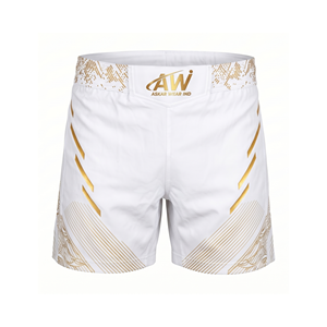 กางเกง MMA ยี่ห้อ Askar Wear รุ่น Ind สีขาวทอง พิมพ์ลายแบบ Sublimation แห้งเร็ว ทรงปกติ สำหรับกีฬาต่อสู้แบบผสมผสาน - Product Image 1
