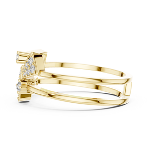 Anillo de Diamante Cultivado en Laboratorio con Corte Prisma, Oro Amarillo de 18 Quilates con Baño de Rodio, para Mujer, Compromiso, Fiesta, Evento Glamuroso, Regalo, Uso Diario - Product Image 2